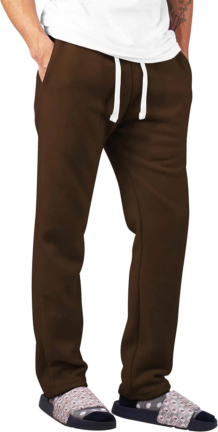 Mens Fuzzy Pants Solid Plush Fleece Jogger Sweatpants with Pockets