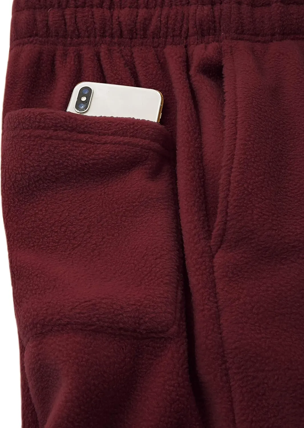 Mens Fuzzy Pants Solid Plush Fleece Jogger Sweatpants with Pockets