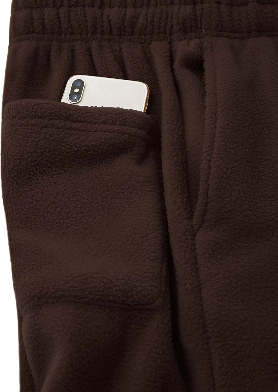 Mens Fuzzy Pants Solid Plush Fleece Jogger Sweatpants with Pockets