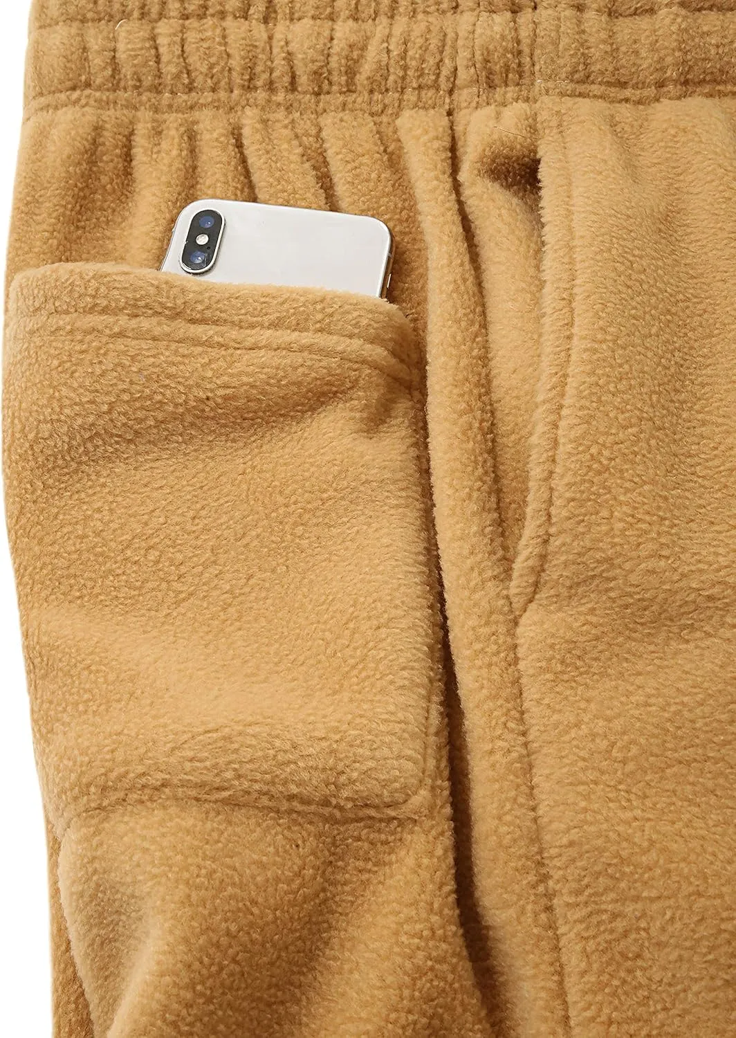 Mens Fuzzy Pants Solid Plush Fleece Jogger Sweatpants with Pockets