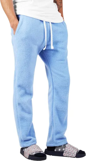 Mens Fuzzy Pants Solid Plush Fleece Jogger Sweatpants with Pockets