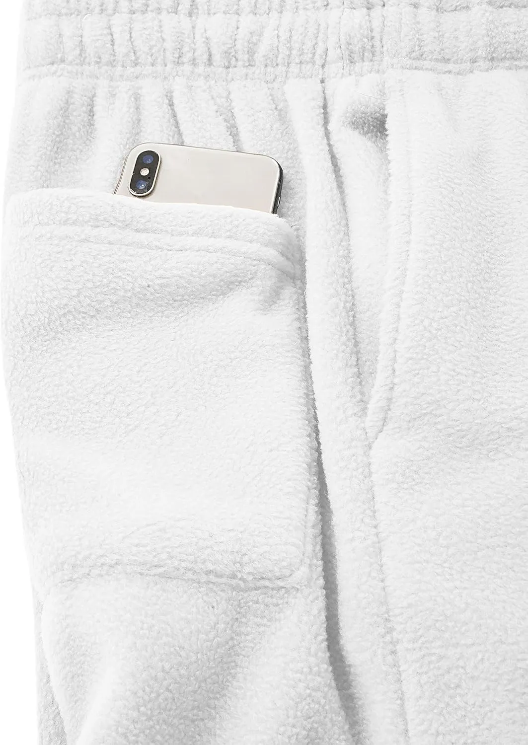 Mens Fuzzy Pants Solid Plush Fleece Jogger Sweatpants with Pockets