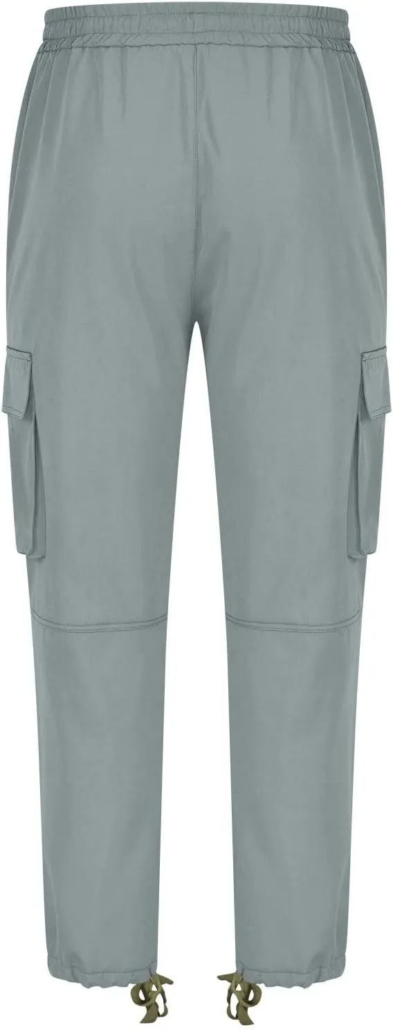 Mens Pants Casual Cotton Multi Pockets Solid Plush Thickened Cargo Pants Performance Utility Trousers Sweatpants