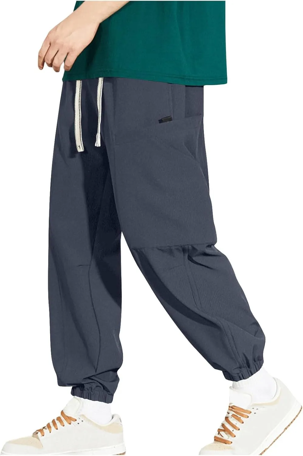 Mens Plus Size Pants Casual Sweatpants Drawstring Tracksuit Bottoms Loose Pant Multi Pockets Trousers Daily Pants M-8XL
