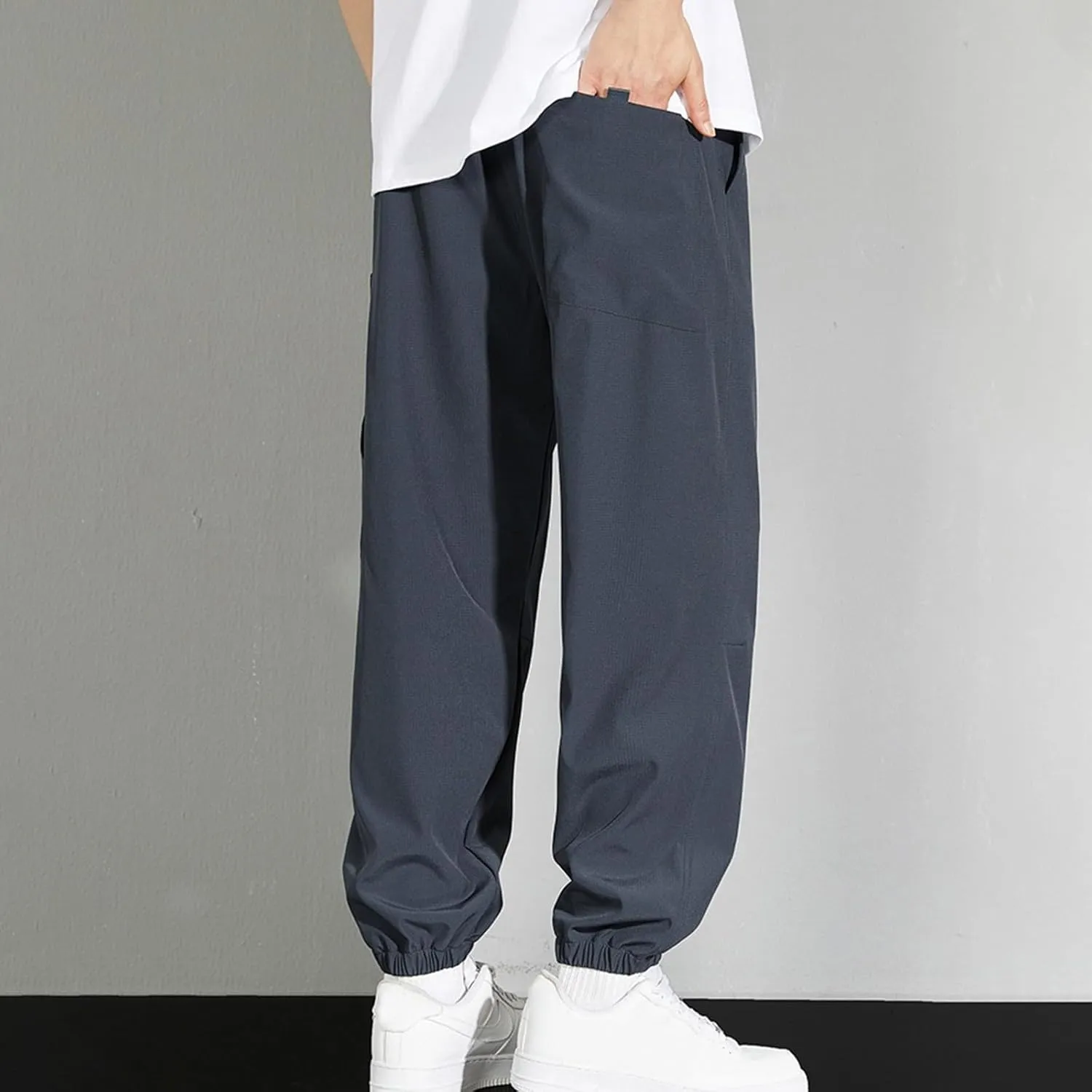 Mens Plus Size Pants Casual Sweatpants Drawstring Tracksuit Bottoms Loose Pant Multi Pockets Trousers Daily Pants M-8XL