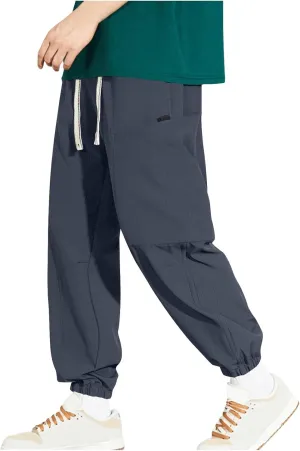 Mens Plus Size Pants Casual Sweatpants Drawstring Tracksuit Bottoms Loose Pant Multi Pockets Trousers Daily Pants M-8XL