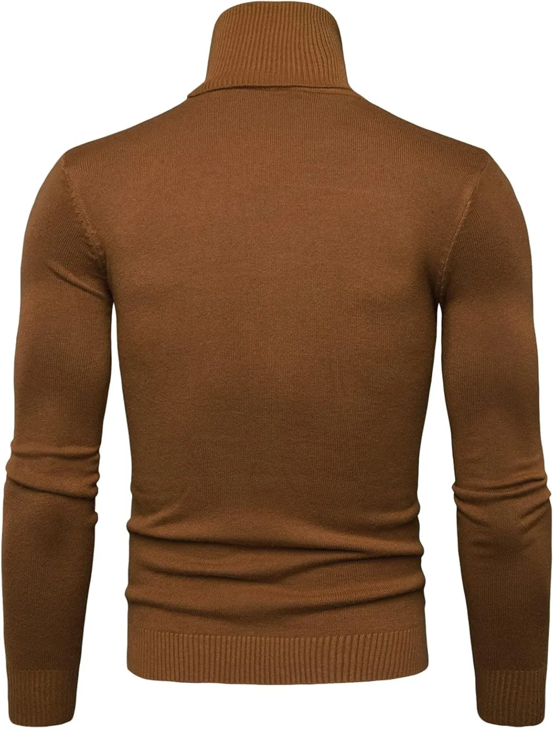 Mens Sweater Men's Solid Long Sleeve Ribbed Slim Fit Baselayer Knitted Pullover Turtleneck Sweater T-Shirts Shirts