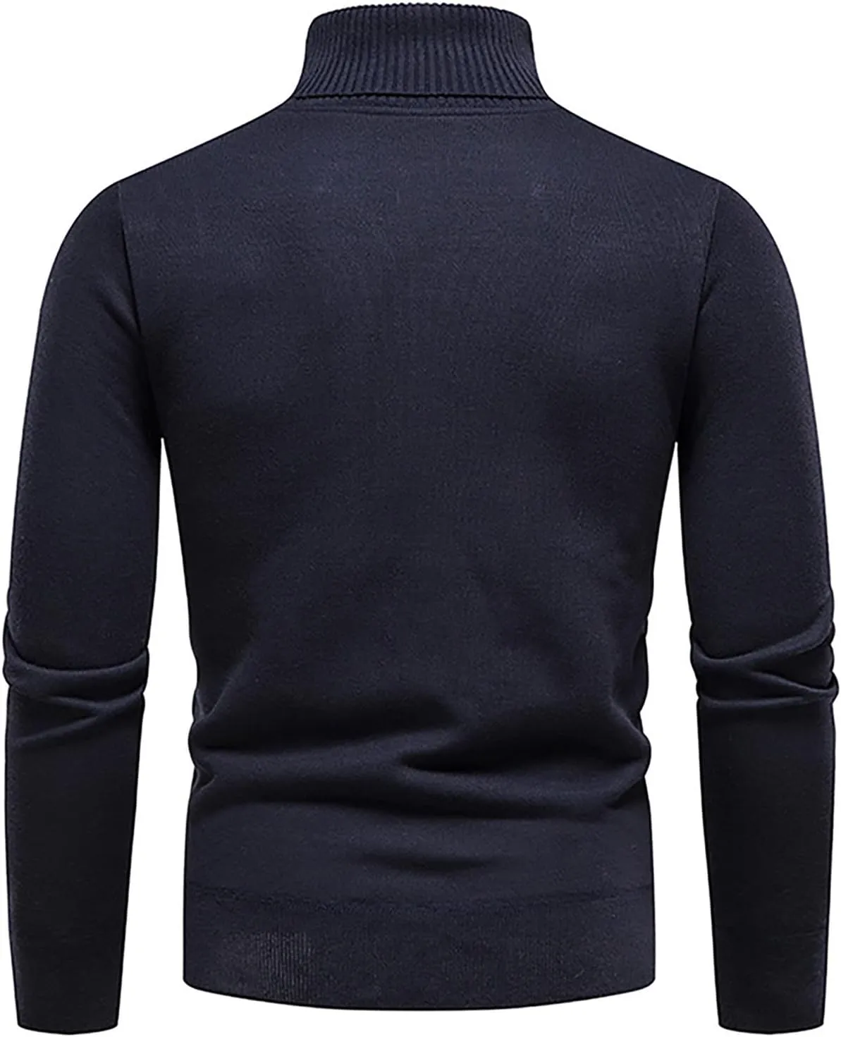 Men's Sweaters Ribbed Slim Fit Knitted Pullover Autumn Winter Turtleneck Solid Color Sweater Men, M-4XL
