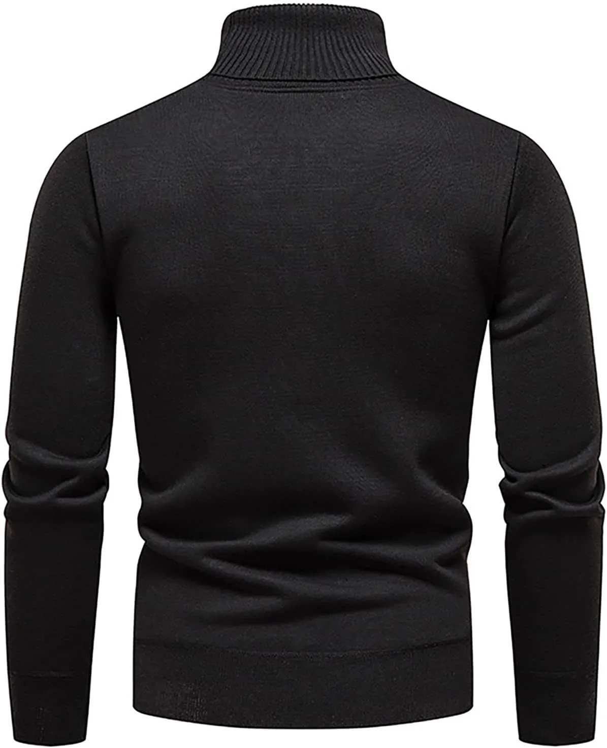 Men's Sweaters Ribbed Slim Fit Knitted Pullover Autumn Winter Turtleneck Solid Color Sweater Men, M-4XL