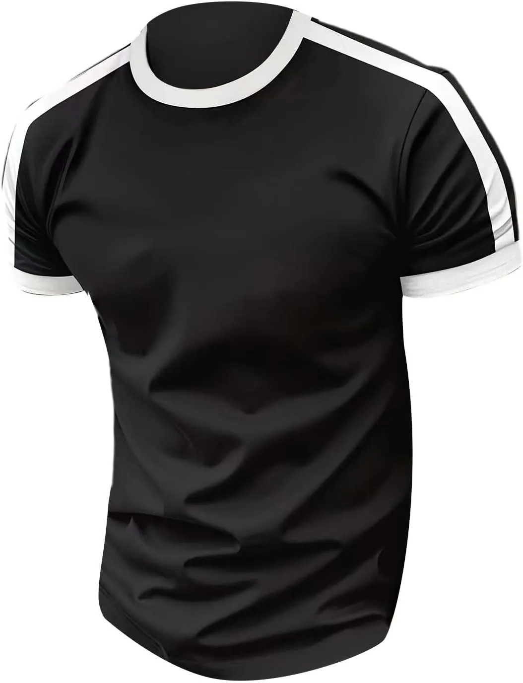 Men's T-Shirts Short Sleeve Crewneck Casual Sport Tee Trendy Colorblock Baseball Shirt Workout Muscle Top Big & Tall