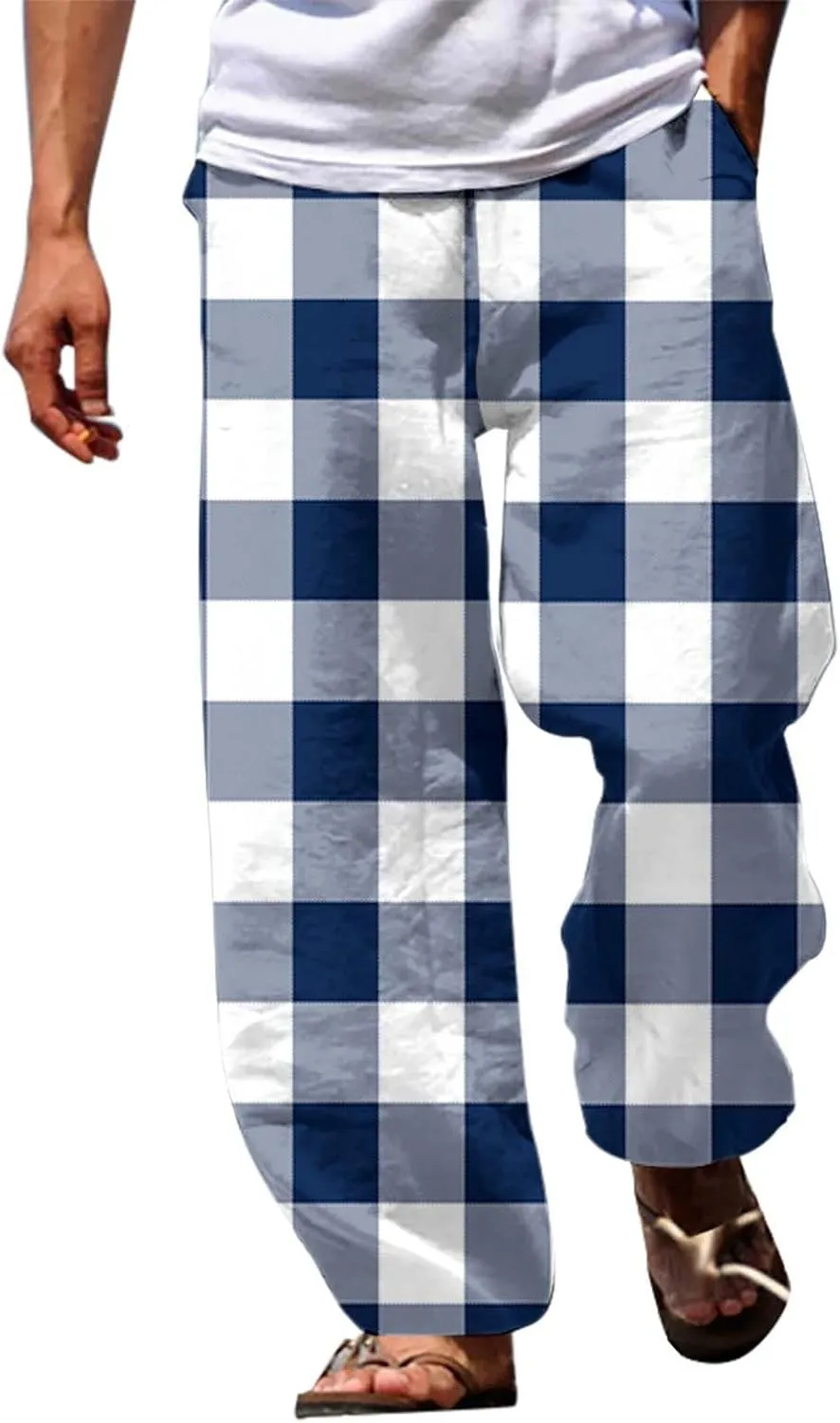 Men's Trousers Summer Pants Beach Pants Drawstring Elastic Waist Comfort Casual Holiday Streetwear Chinos Pants
