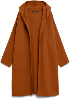 MEROKEETY Long Hooded Cardigan Sweaters for Women Oversized Open Front Coatigan Lady Jacket Coat Pockets