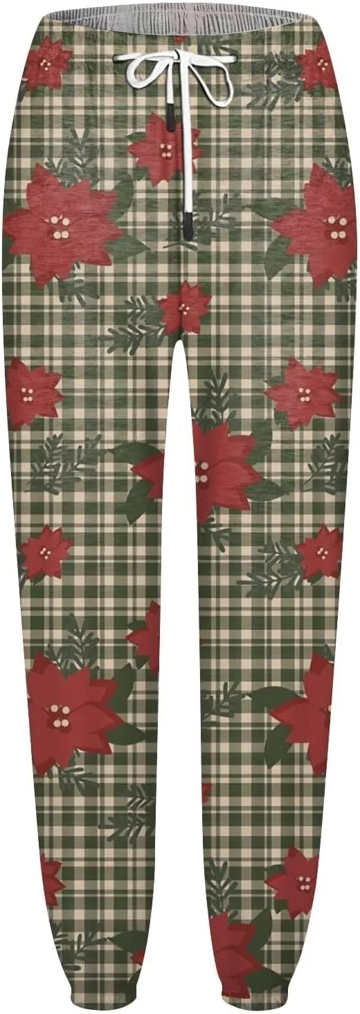 Merry Christmas Sweatpants Sweatpants Workout Active Joggers Pants Baggy Bottoms Winter Christmas Printed Christmas