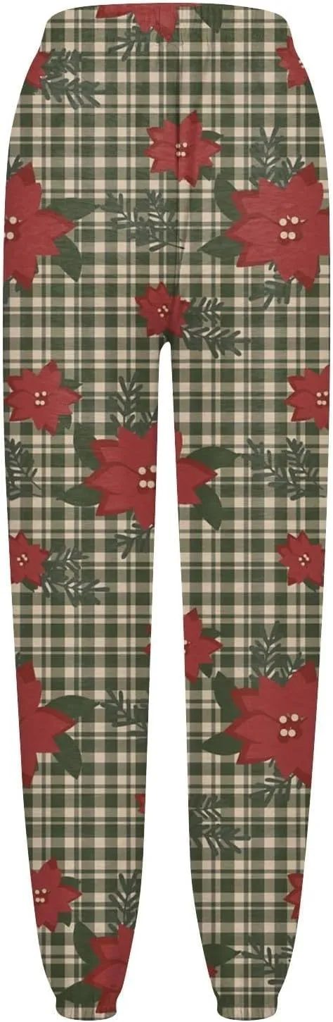 Merry Christmas Sweatpants Sweatpants Workout Active Joggers Pants Baggy Bottoms Winter Christmas Printed Christmas