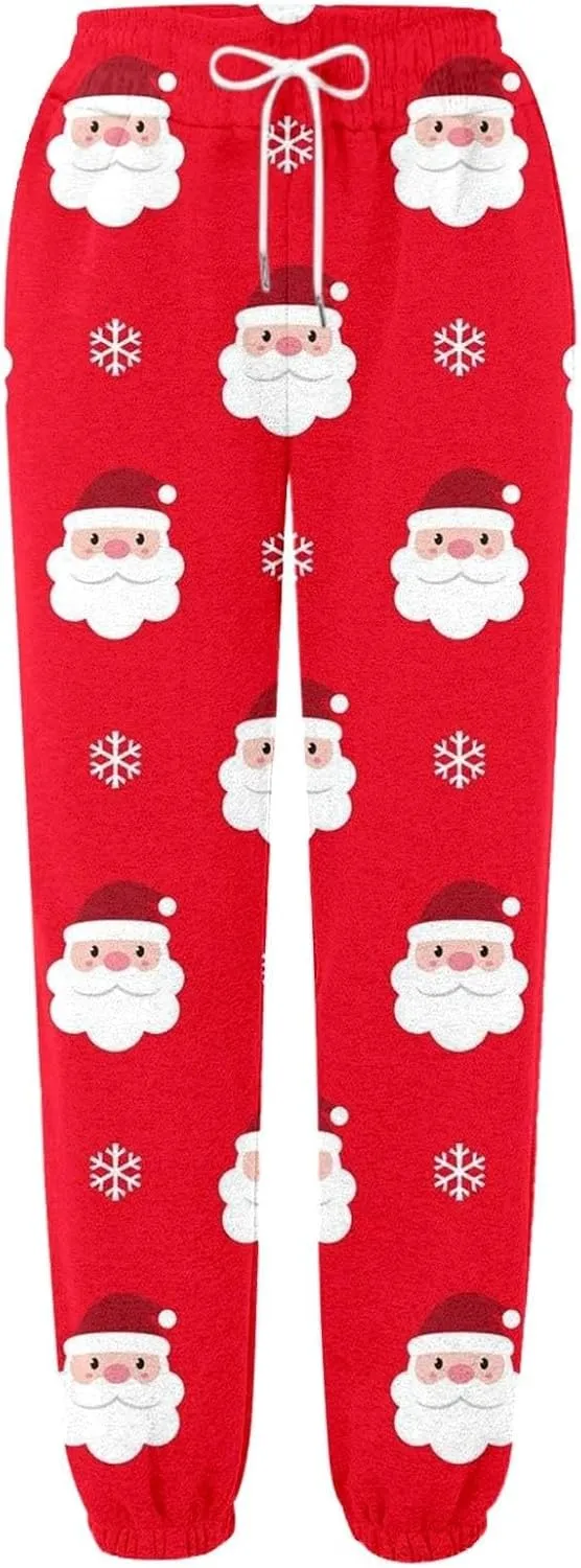 Merry Christmas Sweatpants Sweatpants Workout Active Joggers Pants Baggy Bottoms Winter Christmas Printed Christmas