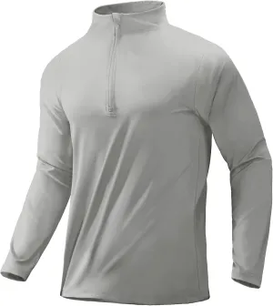 MIER Mens Quarter Zip Pullover Dry Fit Lightweight 1/4 Zip Long Sleeve Shirts for Athletic Running Golf Hiking, UPF 50 
