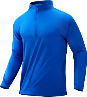 MIER Mens Quarter Zip Pullover Dry Fit Lightweight 1/4 Zip Long Sleeve Shirts for Athletic Running Golf Hiking, UPF 50 