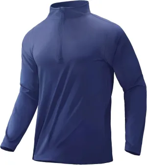 MIER Mens Quarter Zip Pullover Dry Fit Lightweight 1/4 Zip Long Sleeve Shirts for Athletic Running Golf Hiking, UPF 50 