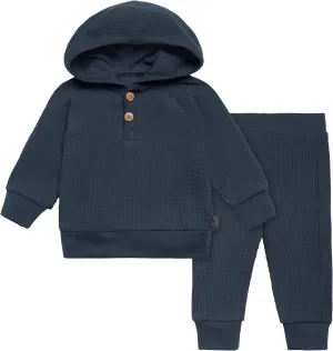 Modern Moments by Gerber Baby Boys' Mini-Waffle 2-piece Hoodie and Pant Set