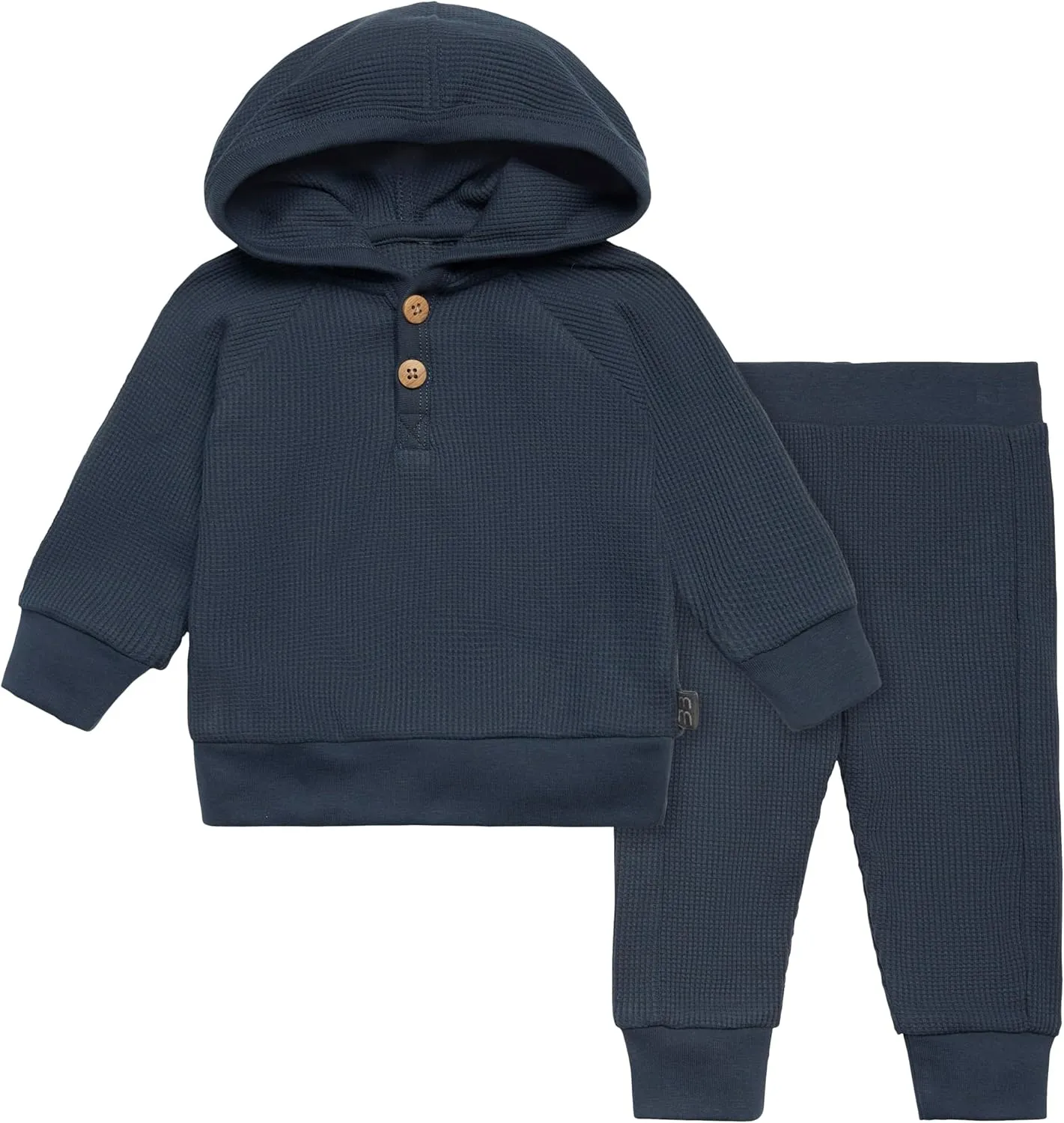 Modern Moments by Gerber Baby Boys' Mini-Waffle 2-piece Hoodie and Pant Set