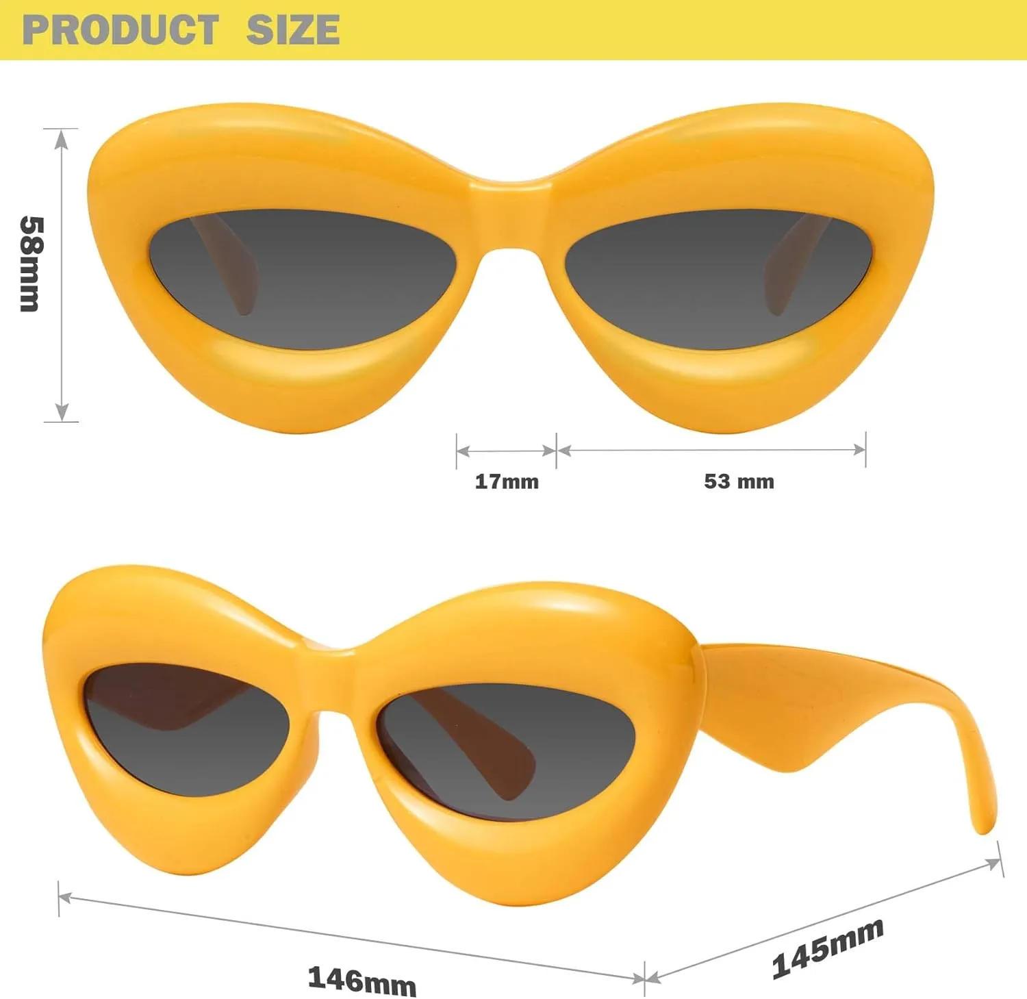 mosanana Inflated Cat Eye Sunglasses for Women Mod. Mia