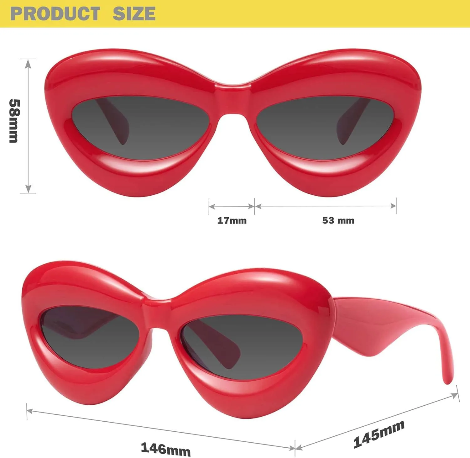 mosanana Inflated Cat Eye Sunglasses for Women Mod. Mia
