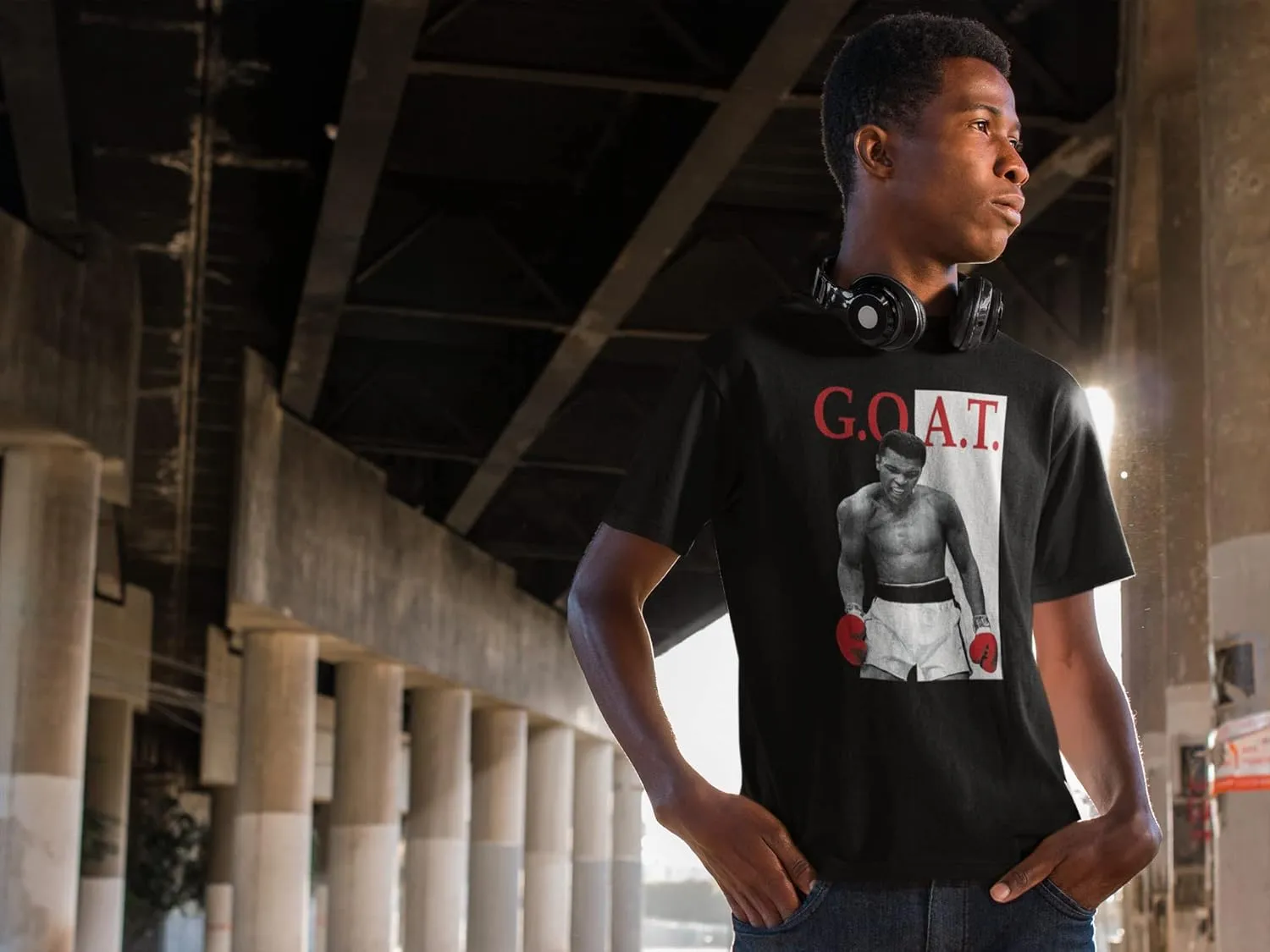Muhammad Ali T Shirt Heavyweight Champion Goat Adult Short Sleeve T-Shirts Graphic Tees Boxing Shirt
