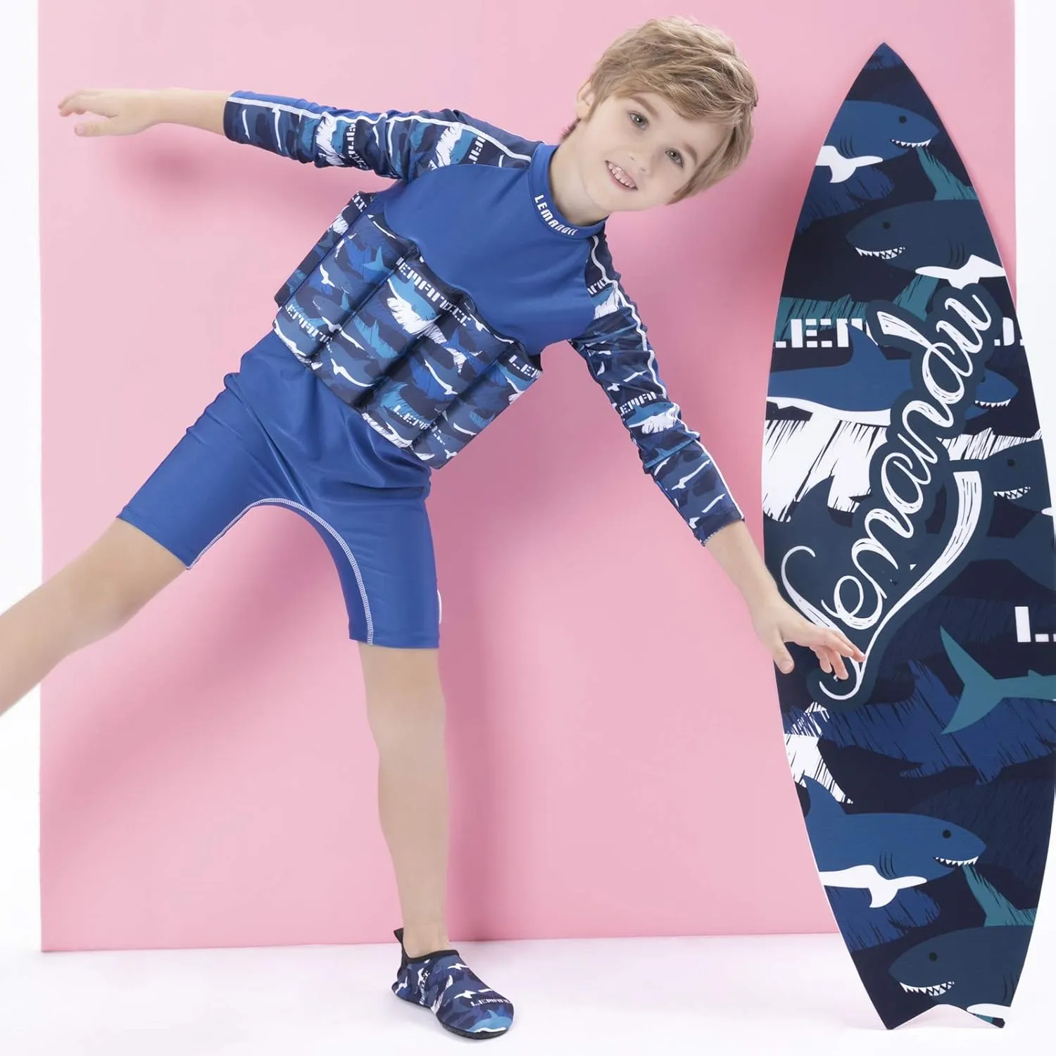 One-Piece Toddler Swimsuit for Boys Girls Float Suit with UPF 50  Sun Protection Long Sleeves Swim Vest with Buoyancy Bars Baby Floating Swimwear Quick Dry Bathing Suits for 1-12 Years Kids