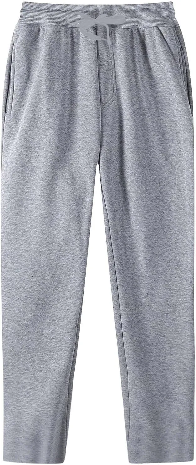Outdoor Casual Sweatpants for Men Loose Fit Fleece-Lined High Elastic Waisted Plus Size Pants Solid Baggy Comfort Trousers