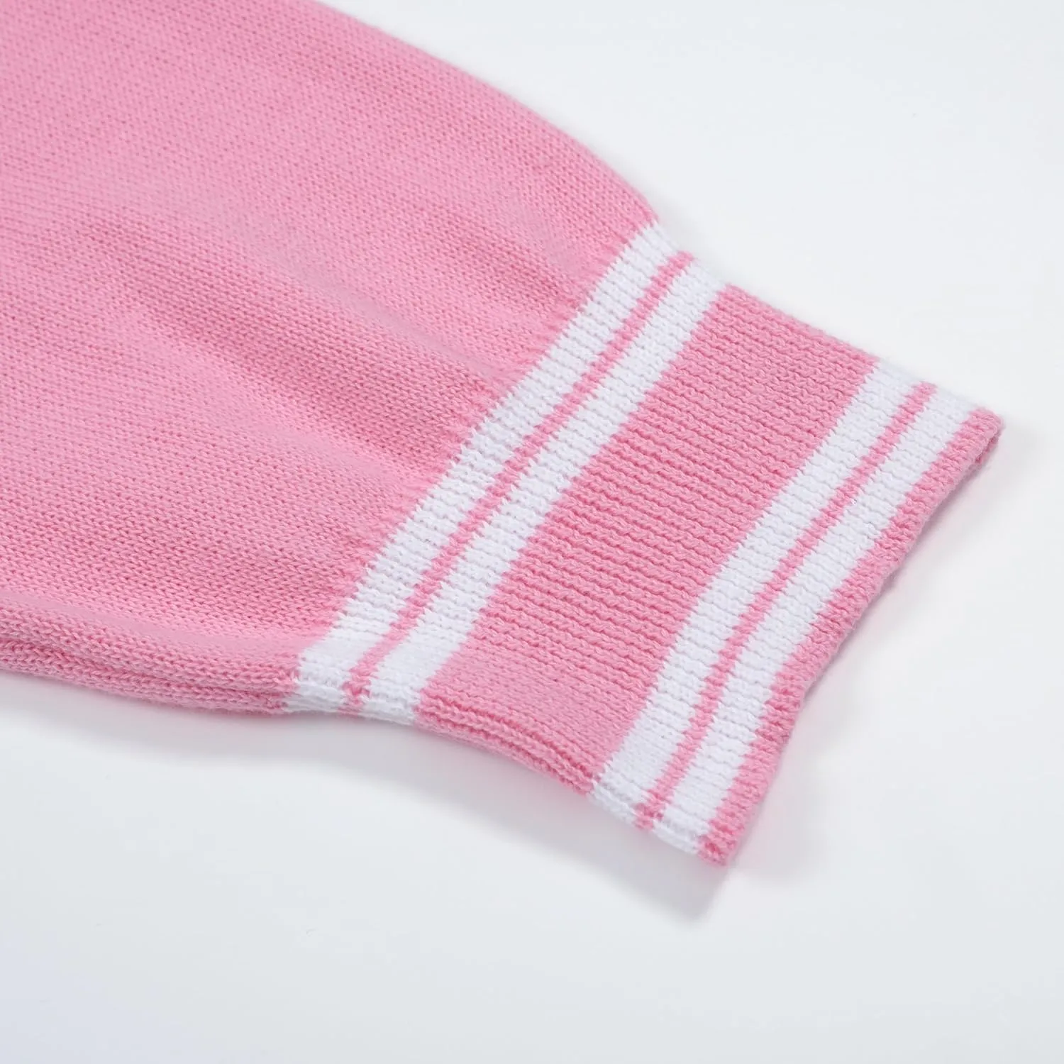 OXKNIT Men's Casual 1960s Mod Style Retro Pink Sweater Knitted Long Sleeve Cotton Vintage Cardigan with Pocket