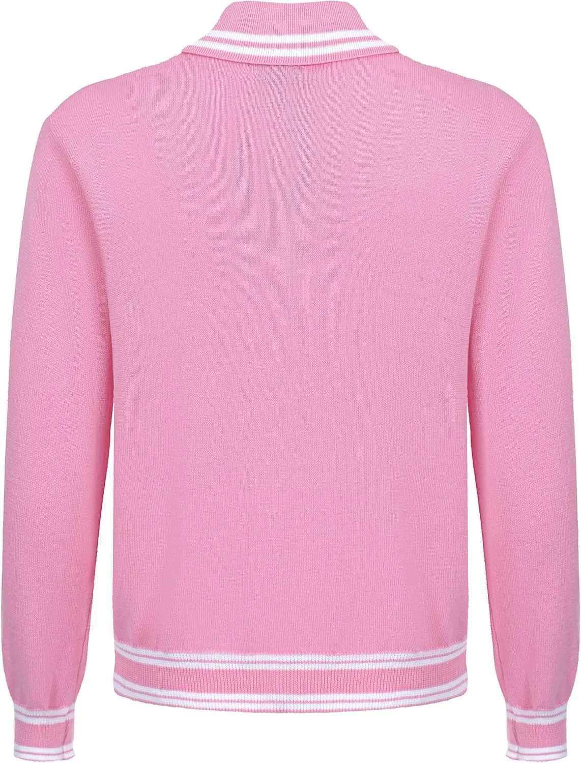 OXKNIT Men's Casual 1960s Mod Style Retro Pink Sweater Knitted Long Sleeve Cotton Vintage Cardigan with Pocket