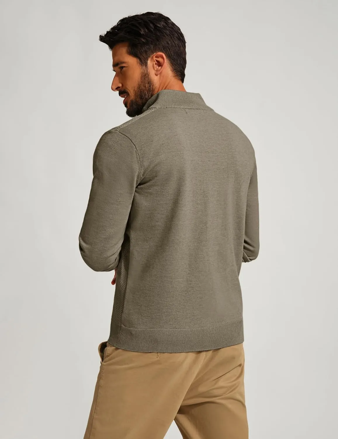 PJ PAUL JONES Mens Quarter Zip Pullover Sweaters Casual Sweater Knitted Slim Fit Pullovers