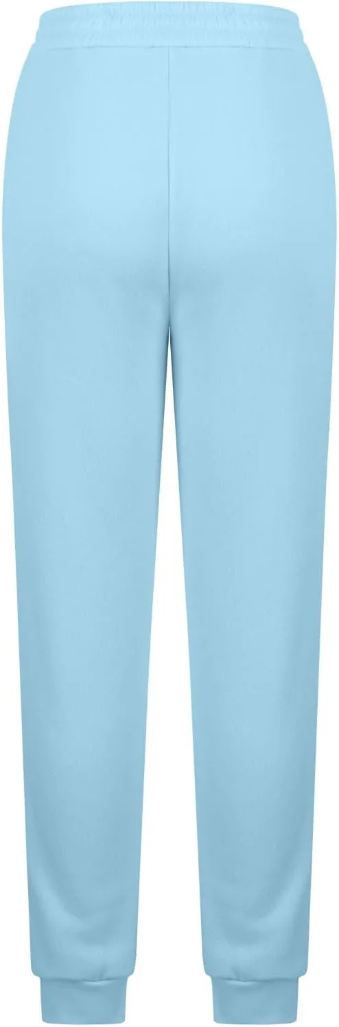 Preppy Sweatpants for Women with Cinch Bottom Star Print Elastic Waist Jogger Pants Baggy Lounge Streetwear Clothes