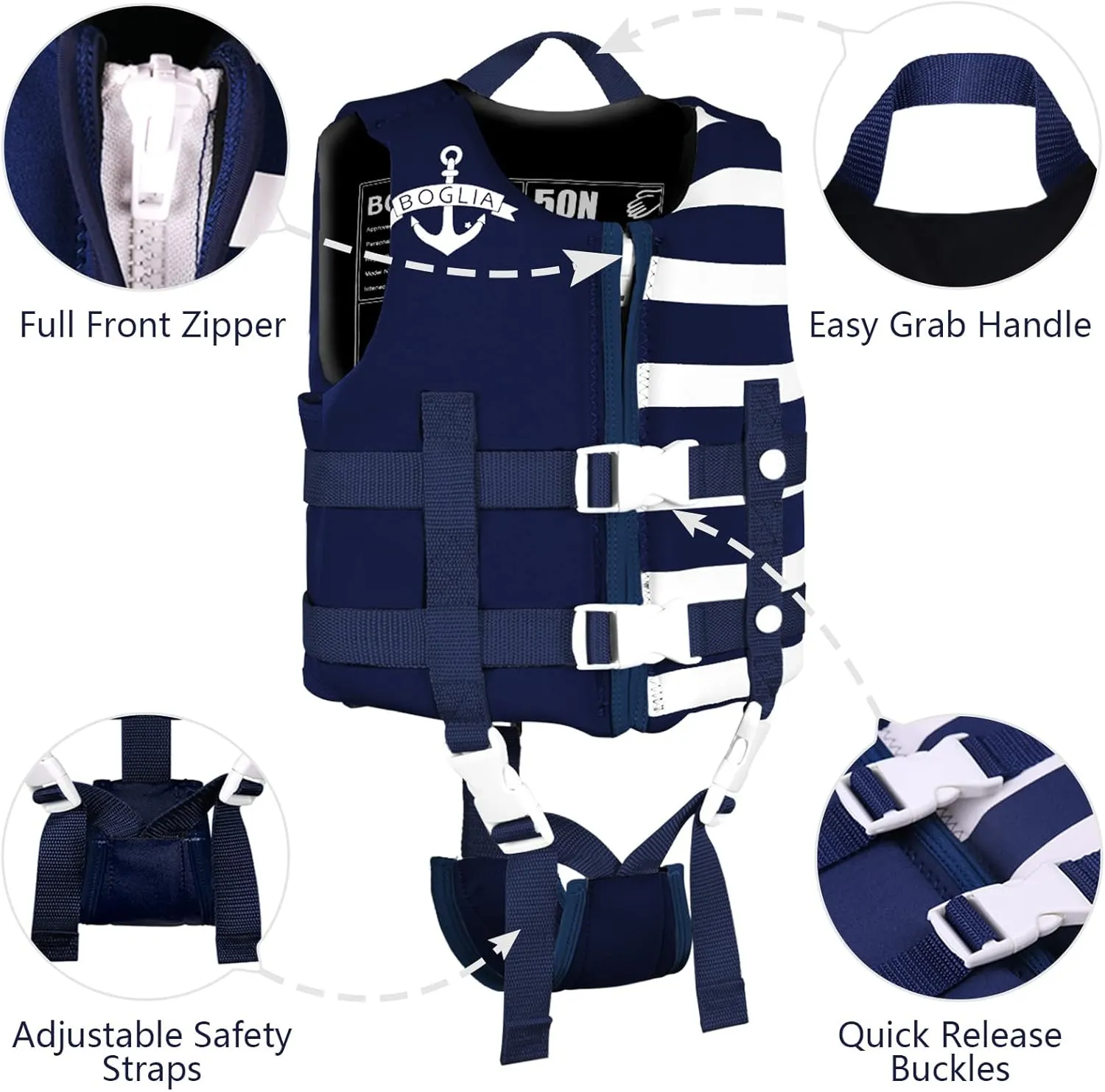 PROTAURI Kids Swim Vest - Toddlers Swimming Buoyancy Floation Swimwear for Learn to Swim Age 1-9 Years/50N