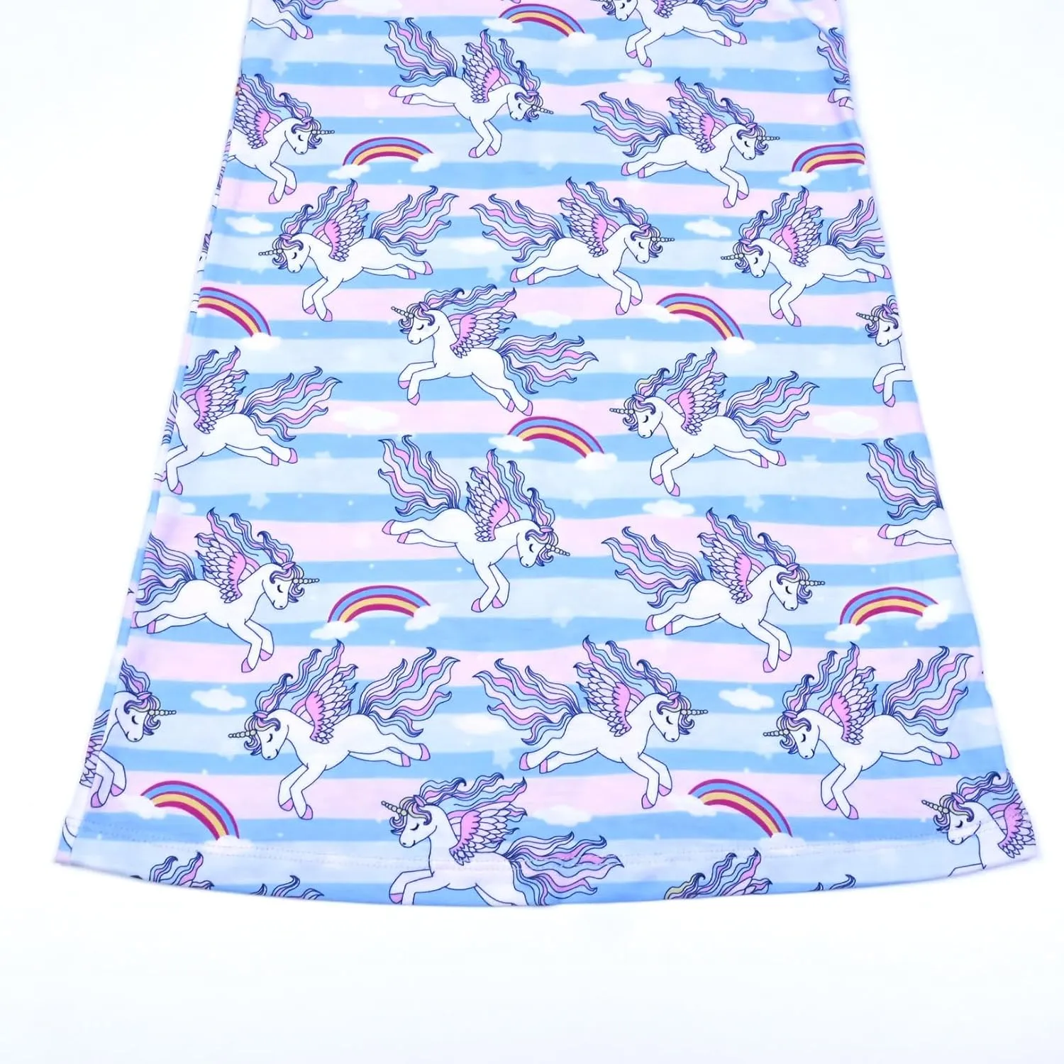 QPANCY 2-Pack Girls Nightgown Flutter Sleeves Pajamas Princess Night Dresses Cotton Sleepwear