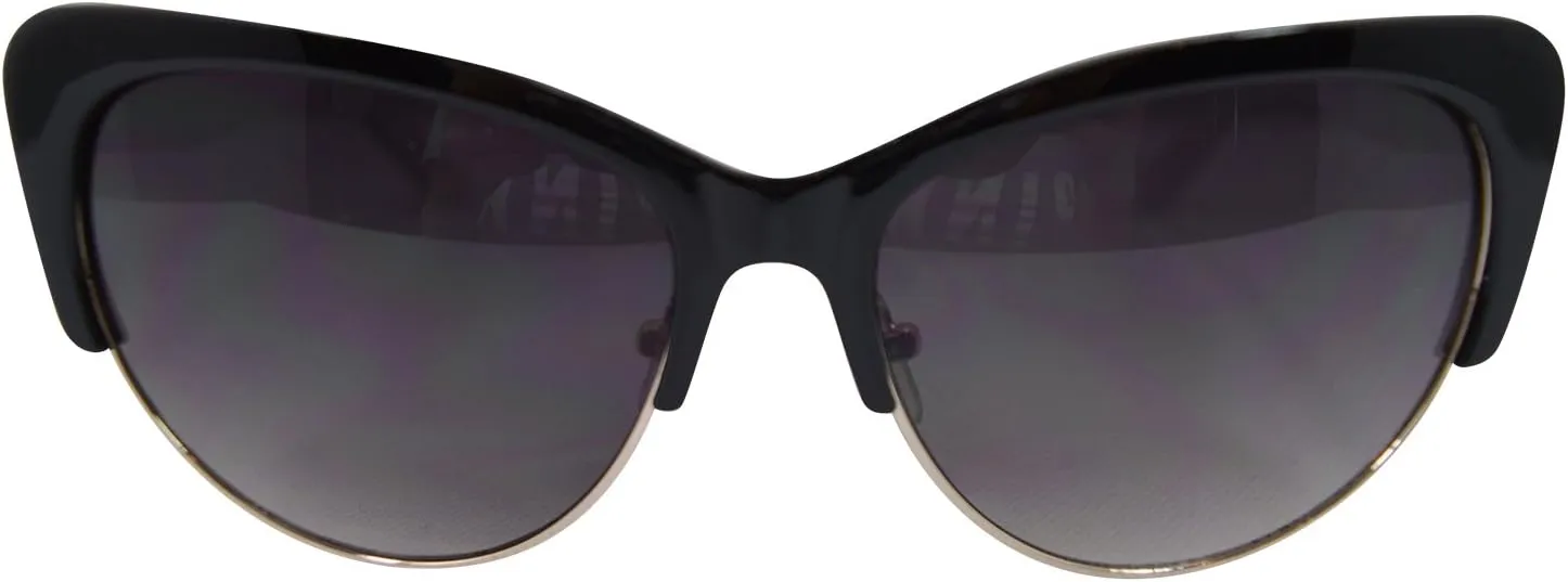 Retro Vintage Inspired 50's Mod Half Frame Cat Eye Sunglasses UV 400 Protection