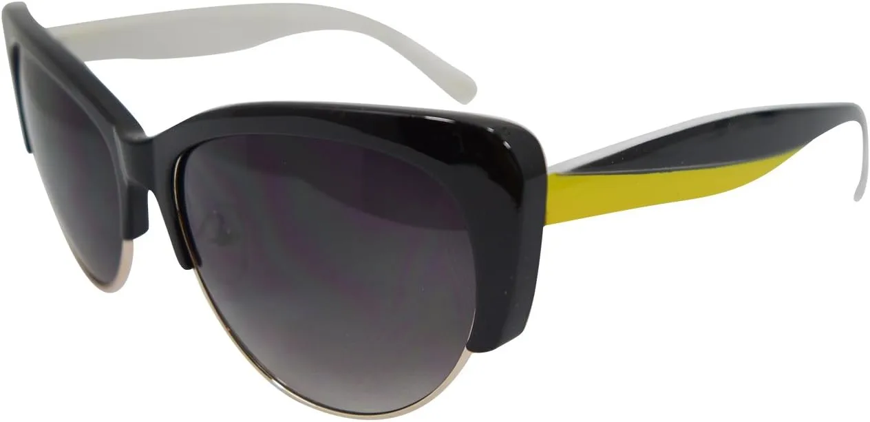 Retro Vintage Inspired 50's Mod Half Frame Cat Eye Sunglasses UV 400 Protection