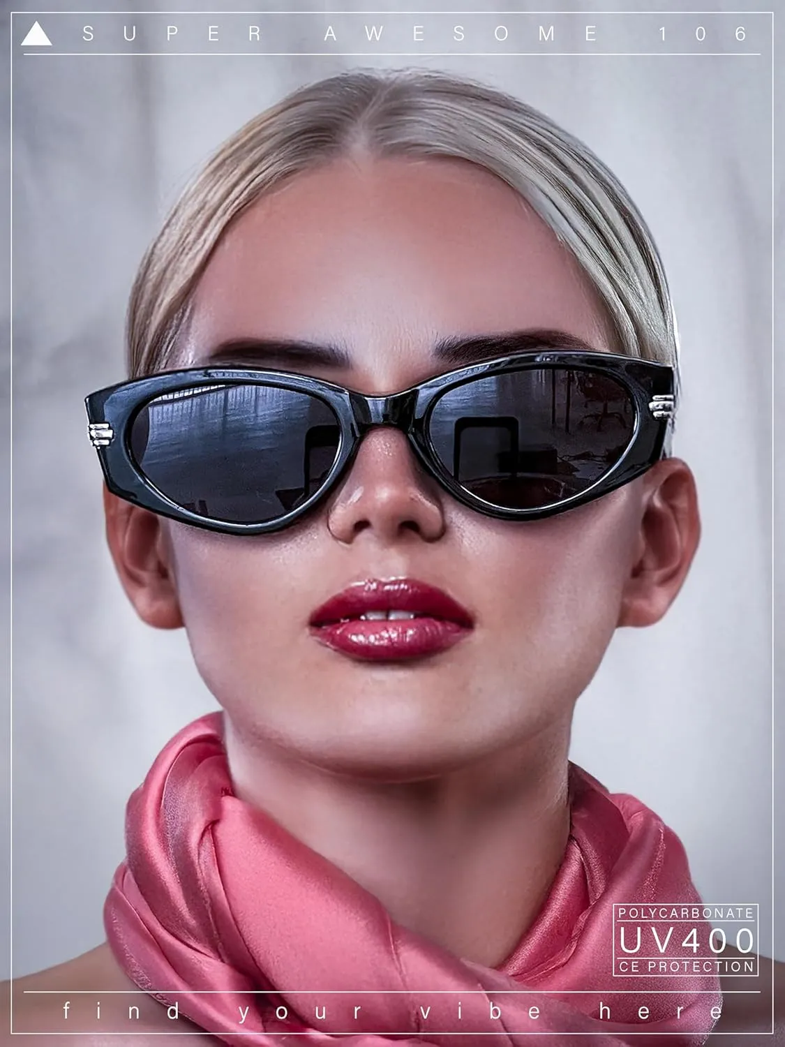 SA106 Womens Art Deco Mod Thick Temple Cat Eye Sunglasses