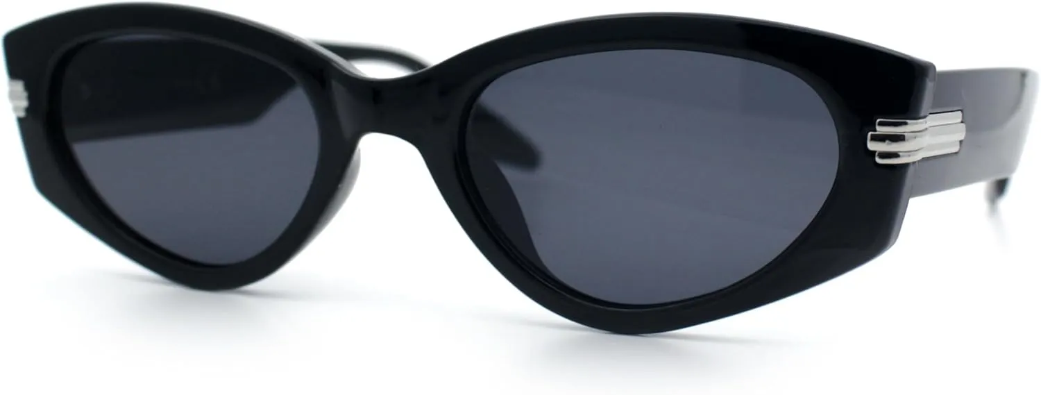 SA106 Womens Art Deco Mod Thick Temple Cat Eye Sunglasses