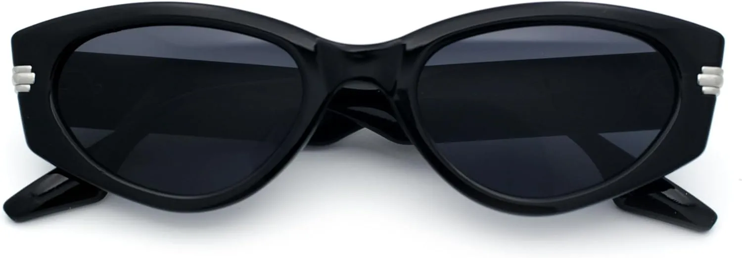 SA106 Womens Art Deco Mod Thick Temple Cat Eye Sunglasses