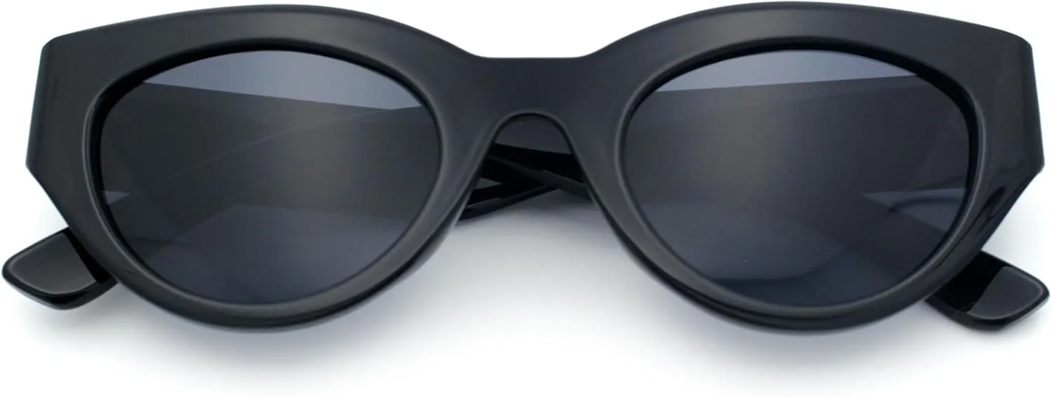 SA106 Womens Thick Plastic Cat Eye Retro Vintage Mod Style Gothic Sunglasses