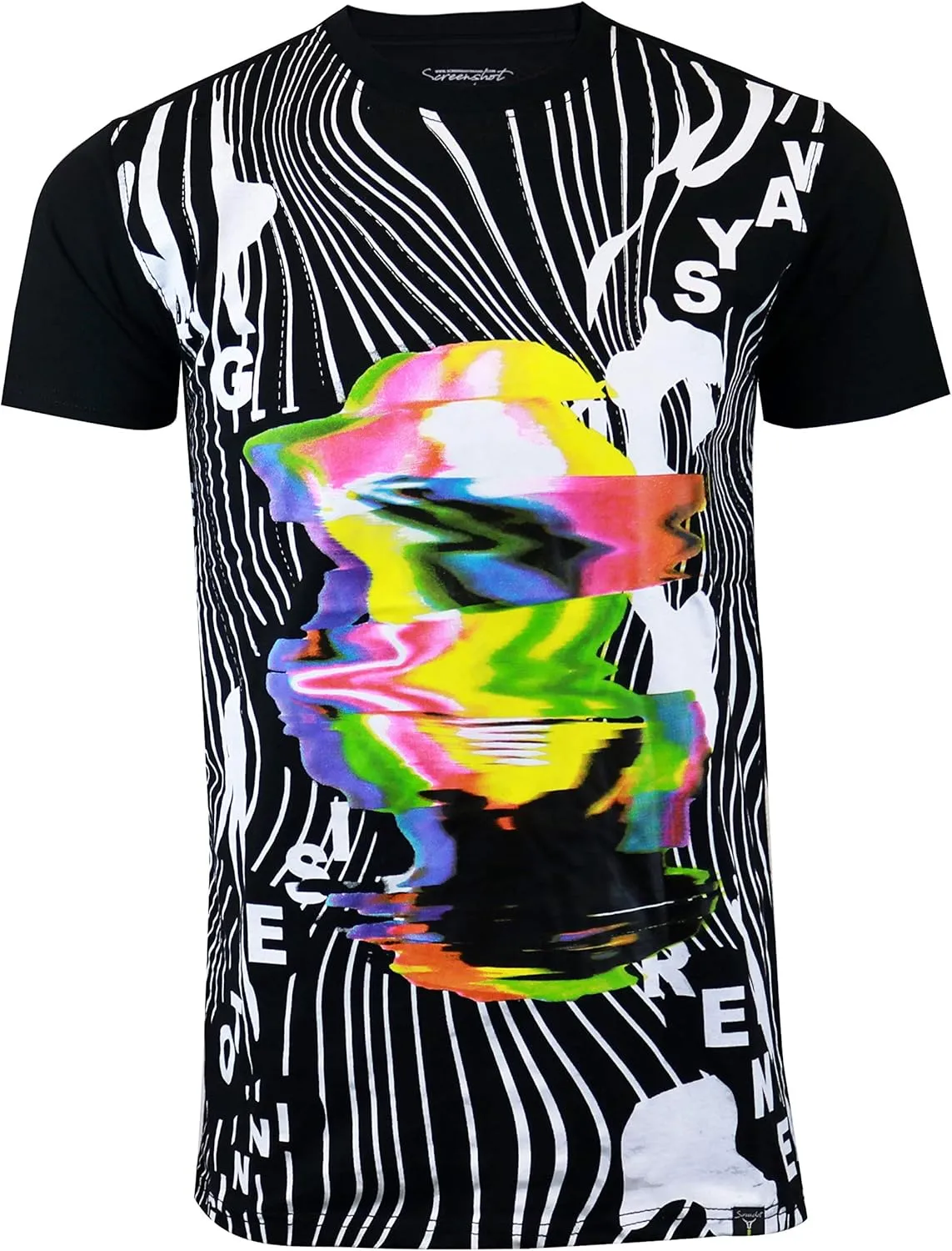 Screenshotbrand Mens Hipster Hip-Hop Urban Tees - NYC Street Fashion Graffiti Animation Print T-Shirt