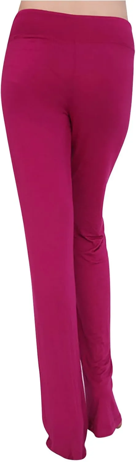 SHOPESSA Womens Wide Leg Yoga Pants Loose Legged Pants with Elastic Waist Gym Outfits Ladies Work Trousers for Office
