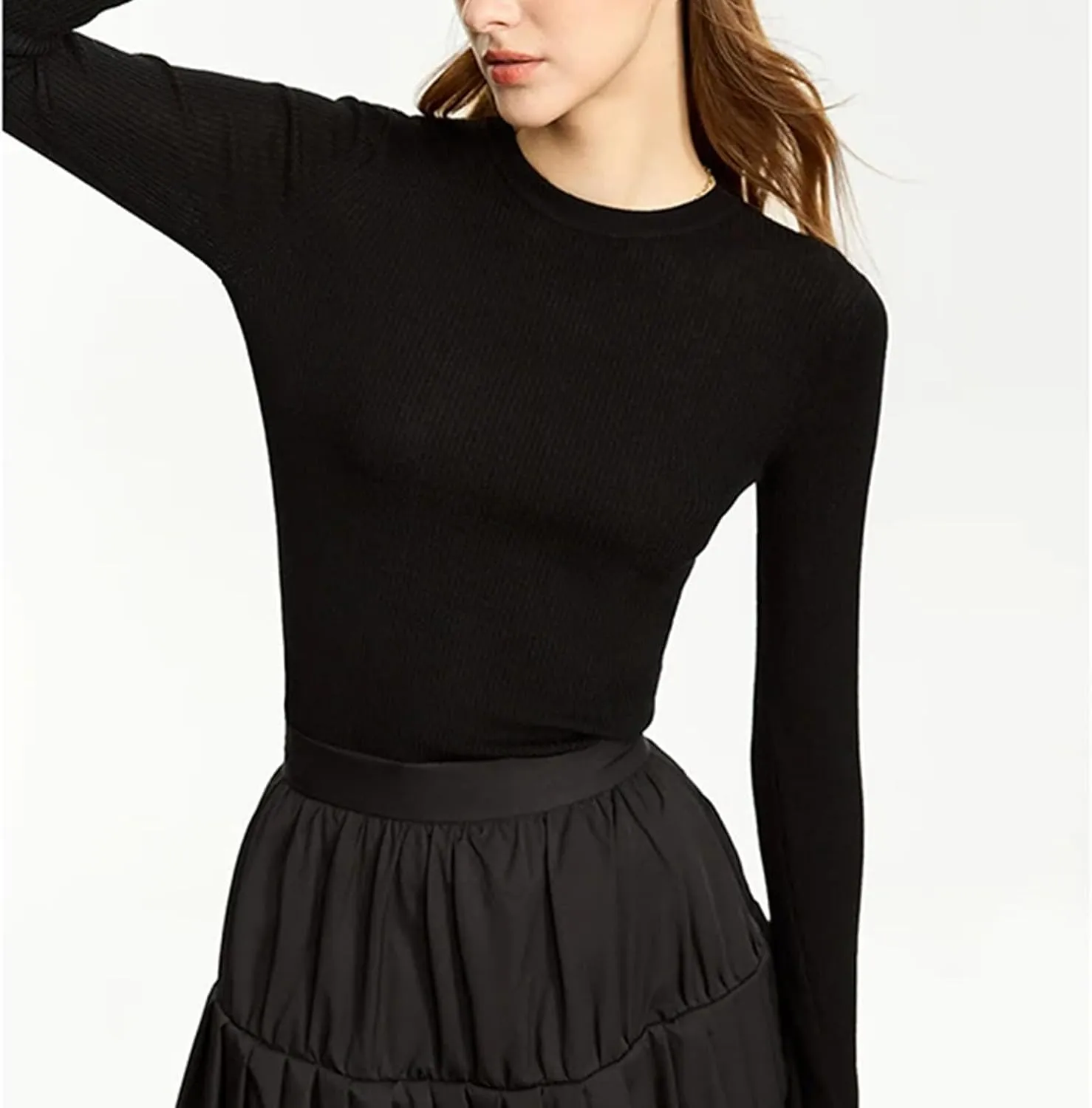 Slim Fit High Elastic Turtleneck Warm Solid Pullovers Womens Oversized Sweater