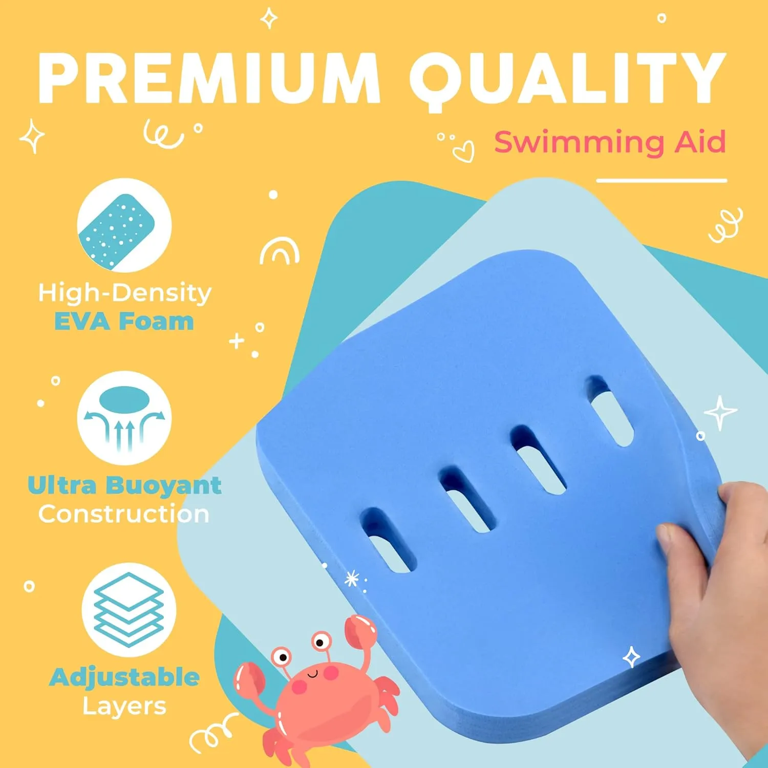 Sunlite Sports Back Float Swim Trainer with Adjustable Belt, Floatie with Multiple Layers, for Kids Children Toddler Swimming Safety