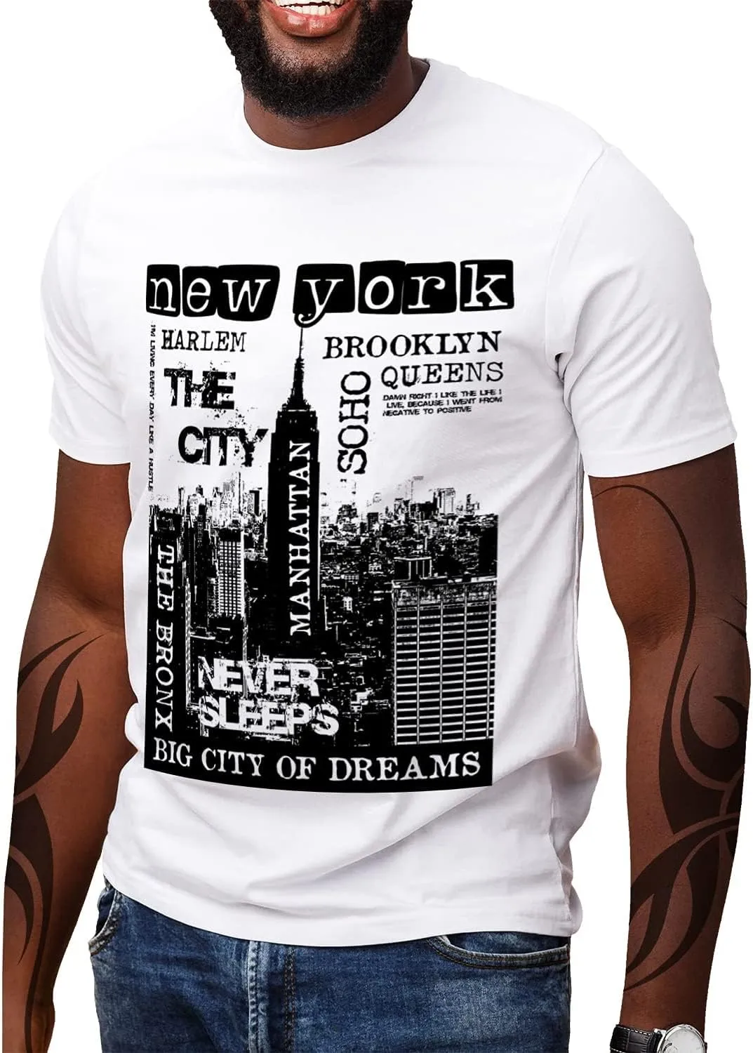 Swag Point Mens Graphic T Shirts  100% Cotton Short Sleeve Urban Casual Tops Streetwear Hip Hop Hipster Tee
