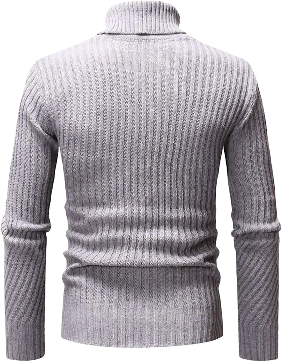 Sweaters for Men Men's Solid Ribbed Slim Fit Knitted Pullover Turtleneck Sweater Long Sleeve Loose Fit Baselayers Tops