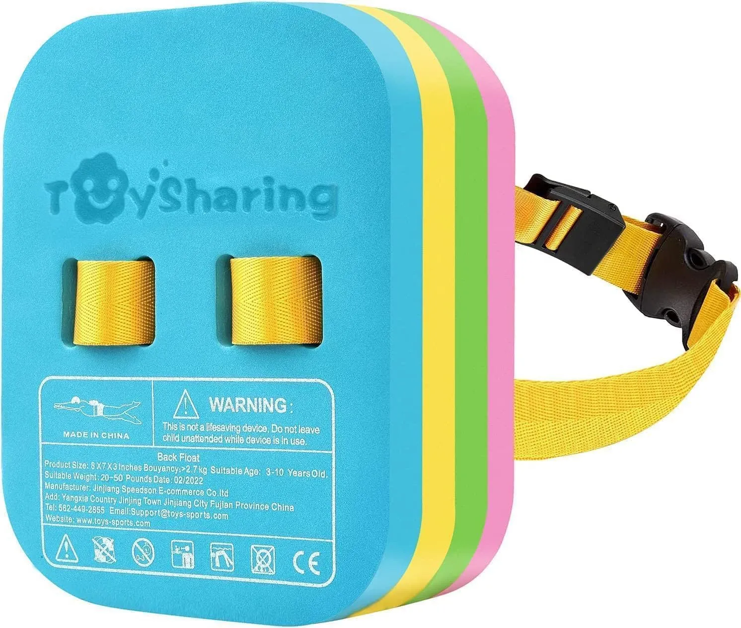 Swim Float Kids Back Belt: Pool Bubble Water Trainer Training Device 3-12 Year Old