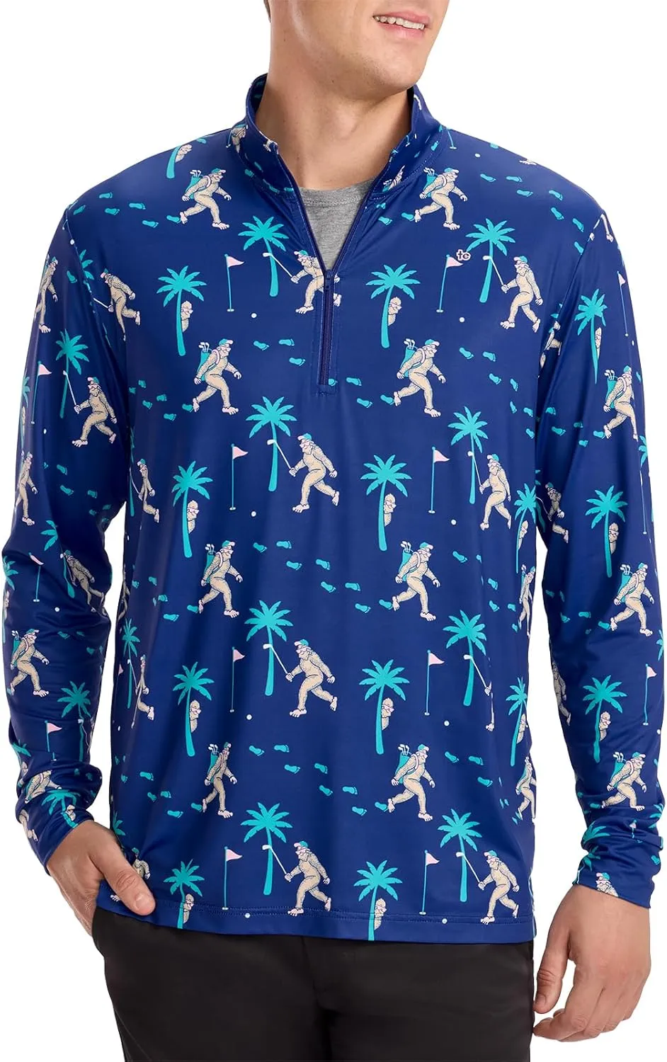 Tipsy Elves Men's Quarter Zip Golf Pullover - Performance Golf Shirts for Men w/ 4-Way Stretch Moisture Wicking Fabric