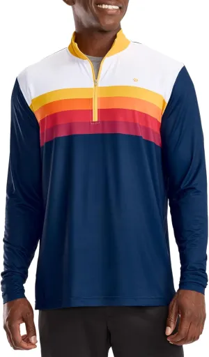 Tipsy Elves Men's Quarter Zip Golf Pullover - Performance Golf Shirts for Men w/ 4-Way Stretch Moisture Wicking Fabric
